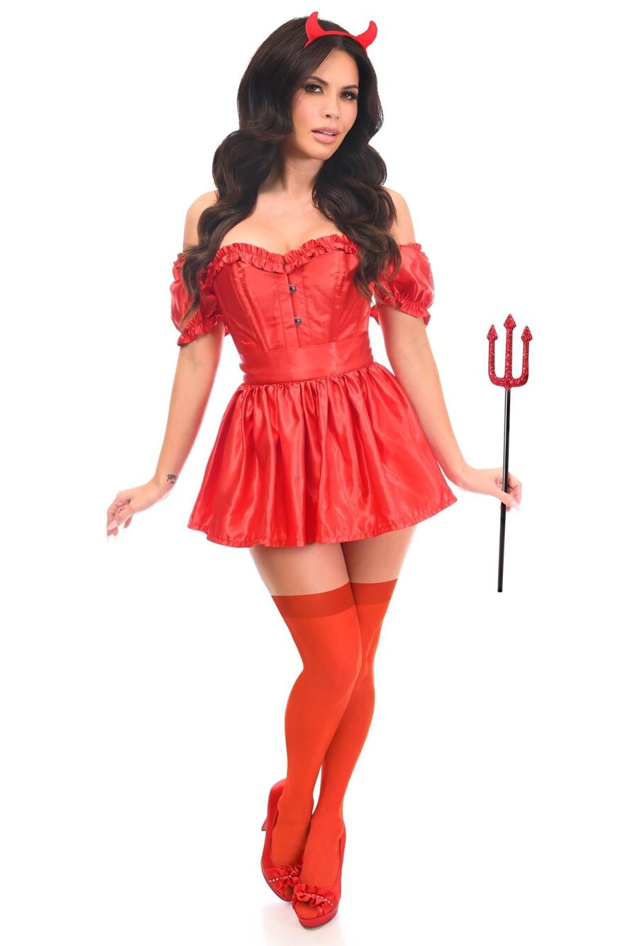 2002 Top Drawer 4 PC Sexy Devil Corset Costume 3X
